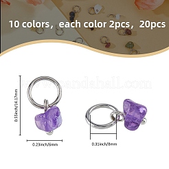 20 шт. 10 стиля подвески из натуральных смешанных драгоценных камней и стекла&nbsp;PALLOY-FH00002