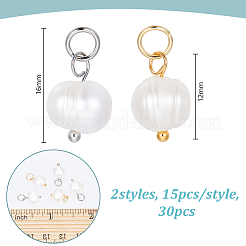 30шт. подвеска из натурального культивированного пресноводного жемчуга 2 цветов&nbsp;PALLOY-GA00037