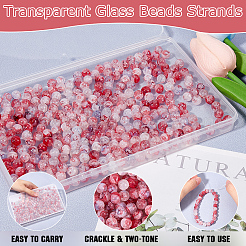 3 нити окрашенных в технике кракелюр стеклянных бусин&nbsp;CCG-SP0001-01