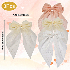 3 шт. 3-х цветные тканевые заколки-банты из кожи аллигатора&nbsp;PHAR-SP0001-16