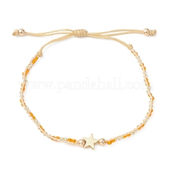 Наборы регулируемых плетеных браслетов со звездами и крестами в форме сердца&nbsp;BJEW-MZ00043