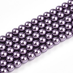 Fili di perle di vetro perlato con vernice da forno&nbsp;HY-N002-4mm-A14
