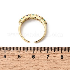 Манжеты из латуни с микро паве кубический цирконий для женщин&nbsp;LS-RJEW-K312-07G