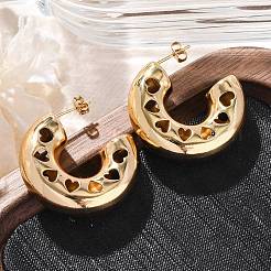 Серьги-гвоздики из нержавеющей стали 304 в форме буквы С для женщин&nbsp;LS-EJEW-A125-01G