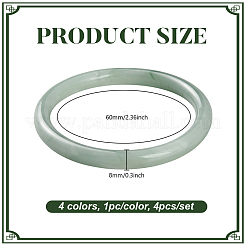 4шт. 4-х цветные стеклянные браслеты для женщин&nbsp;BJEW-GO0002-24