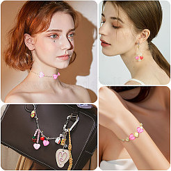 80шт 4 цвета прозрачные акриловые бусины&nbsp;TACR-CA0001-33