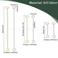 6 шт. 6 стиля 925 удлинитель цепи из стерлингового серебра FIND-PH0017-98