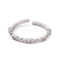 Открытое кольцо-манжета в форме сердца из прозрачного кубического циркония&nbsp;RJEW-H127-35P