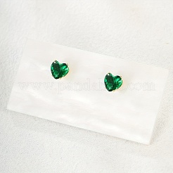 Милые серьги-гвоздики из нержавеющей стали 201 с кубическим цирконием в форме сердца&nbsp;AW0516