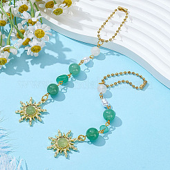 2 шт. подвесные украшения из сплава солнца и стекла&nbsp;AJEW-ME0001-52B