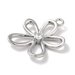 Латунные микропаве прозрачные подвески с фианитом&nbsp;KK-U013-02P