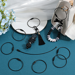 40 шт. брелок из нержавеющей стали с проволочным кабелем и краской для выпечки&nbsp;AJEW-SC0003-42