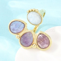 Manschettenringe aus natürlichem Amethyst und natürlichem Aquamarin&nbsp;GG-G001-03G-05