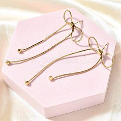 Серьги-гвоздики с латунным покрытием в виде банта&nbsp;EJEW-Z085-01G