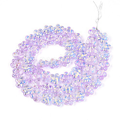 Прозрачность гальванизированные стеклянные бусины нити&nbsp;GLAA-T023-38A-05