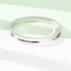Base de bracelet rainurée en acier inoxydable 304&nbsp;SA-CBACA70-02P
