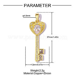 Ottone micro spianare pendenti zirconi&nbsp;CU-OY002-05G-01