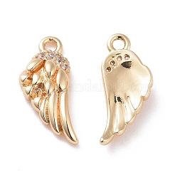 Латунные микропаве прозрачные кубические циркониевые подвески&nbsp;X-KK-G418-12G