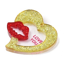 Подвески из непрозрачного акрила с принтом ко дню святого валентина&nbsp;FIND-D283-11H