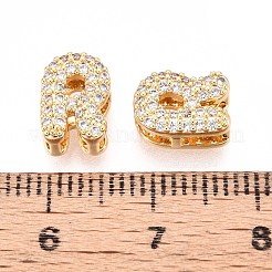 Laiton micro pavé de perles de zircone cubique claires&nbsp;KK-T071-17G-R