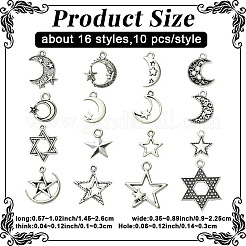 160шт 16 стиля подвески из сплава в тибетском стиле&nbsp;TIBE-YW0002-06-RS