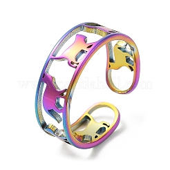 Ионное покрытие(ip) 304 нержавеющая сталь кошка открытое манжетное кольцо для женщин&nbsp;RJEW-M149-15RC