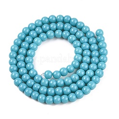 Chapelets de perles en verre opaque de couleur unie&nbsp;GLAA-T032-P4mm-13A