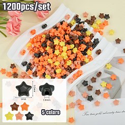 1200pcs 5 Farben undurchsichtige Acrylperlen&nbsp;MACR-SZ0001-88