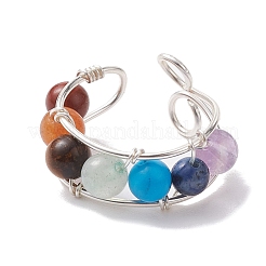 Orecchini a polsino con pietre preziose miste naturali e sintetiche a tema chakra&nbsp;EJEW-JE05698-01