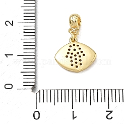 Perline pendenti in ottone con micro pavé di zirconi cubici trasparenti&nbsp;CU-CBAFF5B-18G