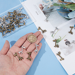 60 pièces 2 couleurs pendentifs en alliage de style tibétain&nbsp;FIND-GO0003