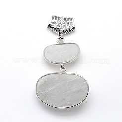 Латунь спираль раковины овальные большие кулоны&nbsp;SSHEL-F0006-07