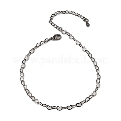 Coeur en laiton lien bracelets pour les femmes&nbsp;BJEW-G735-07B