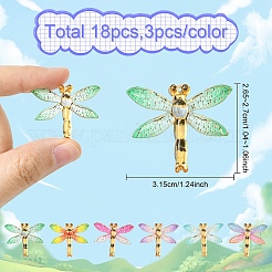 18 шт. 6-цветные подвески из прозрачной смолы с градиентом цвета&nbsp;RESI-YW0004-10