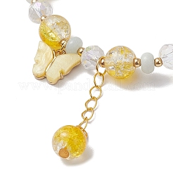 4 pz braccialetti con ciondoli in perline di vetro crackle&nbsp;BJEW-JB11274