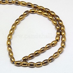 Electroplate non magnetici ematite sintetico fili di perline&nbsp;G-J168-6x4mm-04