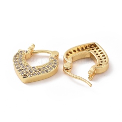 Серьги-кольца с кубическим цирконием в форме сердца&nbsp;EJEW-C008-11G-01