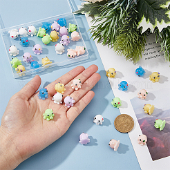 48 шт. 6-х цветный мини-милый осьминог из смолы&nbsp;AJEW-FH0003-96