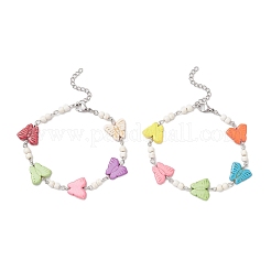 Браслеты-связки из синтетических бирюзовых бусин в виде бабочек для женщин&nbsp;BJEW-JB12118