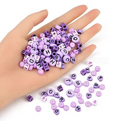 200шт 5 стиля непрозрачные акриловые бусины&nbsp;MACR-FP0001-26