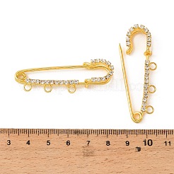 Épingles à épingles de sûreté en fer et strass&nbsp;JEWB-E045-01A-G