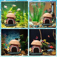 Decoraciones de exhibición de casas de hongos de PVC&nbsp;DJEW-GF0001-92