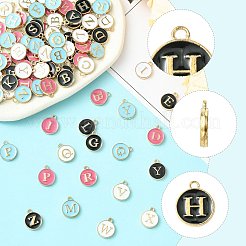 104 шт. эмалевые подвески с буквами алфавита A~Z двух цветов&nbsp;ENAM-FS0003-90