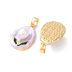 Pendentifs d'émail en laiton &nbsp;KK-CBA8606-03G-B02