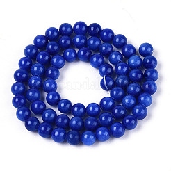 Нити круглых бусин из натурального окрашенного нефрита машан&nbsp;G-T139-6mm-67E