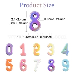 45 шт. 9-цветные непрозрачные акриловые бусины с УФ-покрытием&nbsp;PACR-YW0001-58