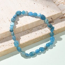 Bracciali elasticizzati con perle di apatite naturale&nbsp;X-BJEW-K213-40