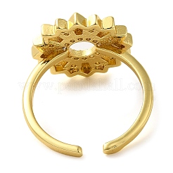 Открытые манжеты из латуни с микропаве и прозрачным цирконием для женщин&nbsp;LS-RJEW-Z070-04G-03