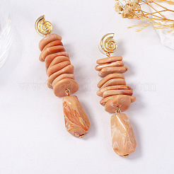 Pendientes colgantes de resina de aleación para mujer&nbsp;WG65E85-01
