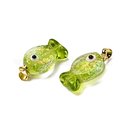 Pendentifs en verre soufflé dichroïque faits à la main&nbsp;X2-DICH-G001-01G-06